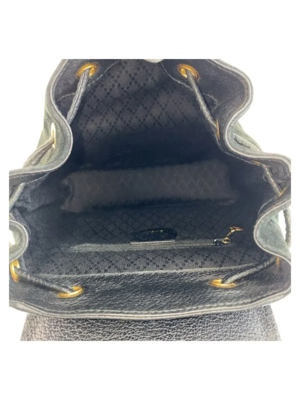 Gucci Bamboo Black Gold Suede Backpack